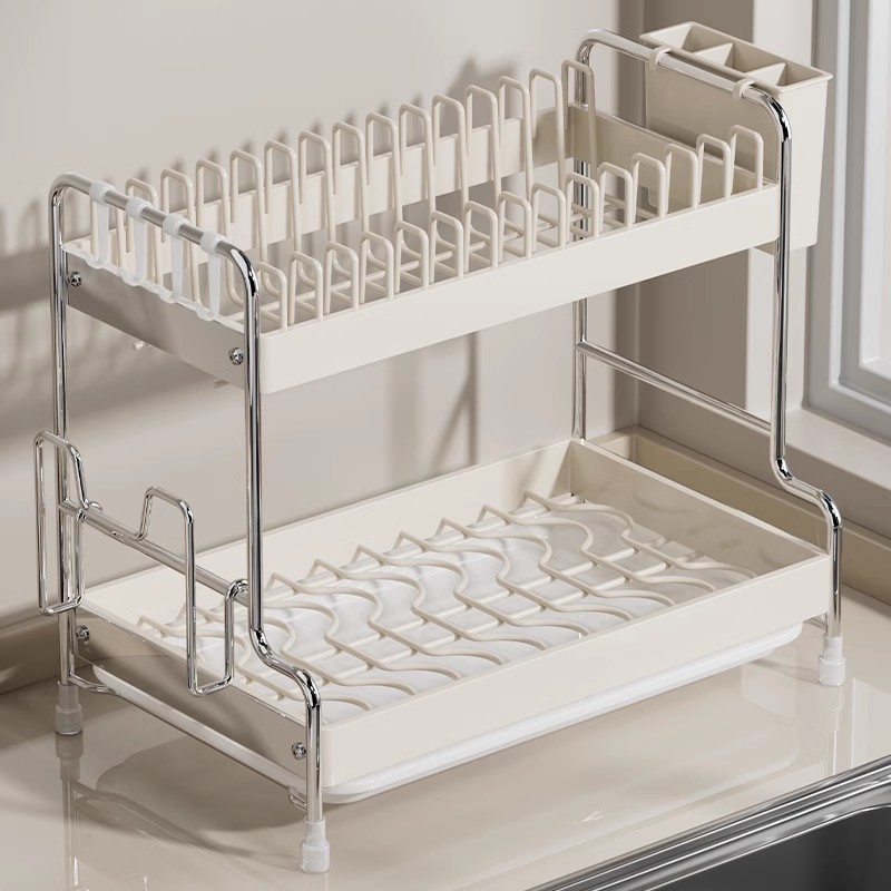 【厨房收纳美学】奶白碗碟收纳架