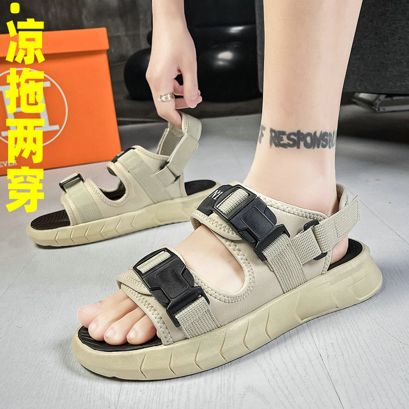 罗马凉鞋男士夏季外穿沙滩鞋拖防滑男生凉拖两用开车专用拖鞋夏天