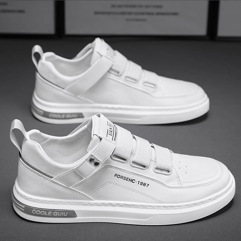 不系带男鞋春秋软底休闲小白鞋