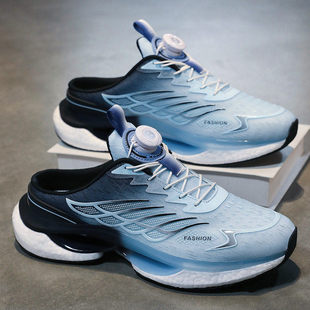 包头半拖鞋潮外穿懒人一脚蹬无后跟半托男鞋开车上班办公室替换鞋