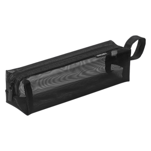 得力透明网纱笔袋简约ins风大容量文具袋中学生男女生考试学生用品铅笔袋小学生韩版高考中考公务员考试笔袋