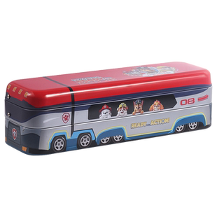 得力文具汪汪队文具盒多层铅笔盒小学生儿童用多功能金属笔盒文具收纳盒大容量小汽车文具盒幼儿园创意笔盒