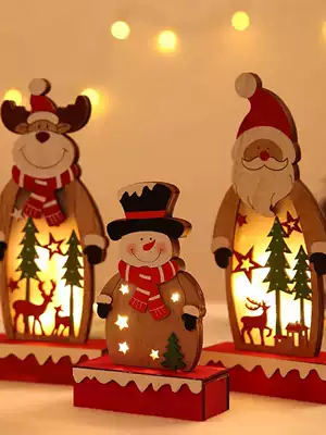 Christmas decorations glowing Christmas tree ornaments elk scene props indoor ins Wind pendulum garland hanging ornaments