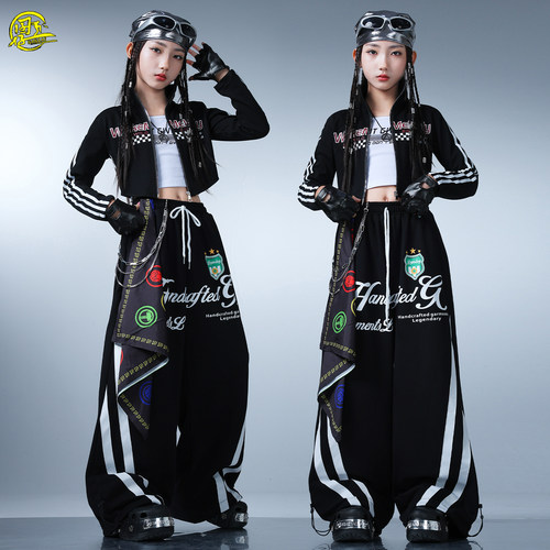 女童机车风jazz爵士舞走秀演出服