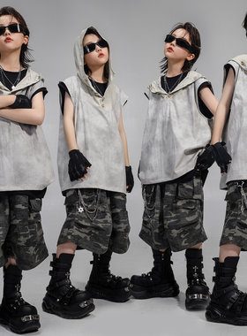 儿童美式复古嘻哈hiphop街舞服装