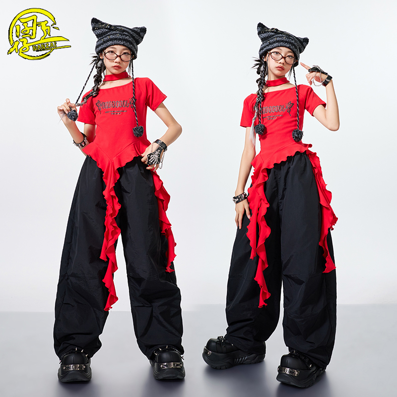 女孩子时髦jazz爵士舞街舞演出服
