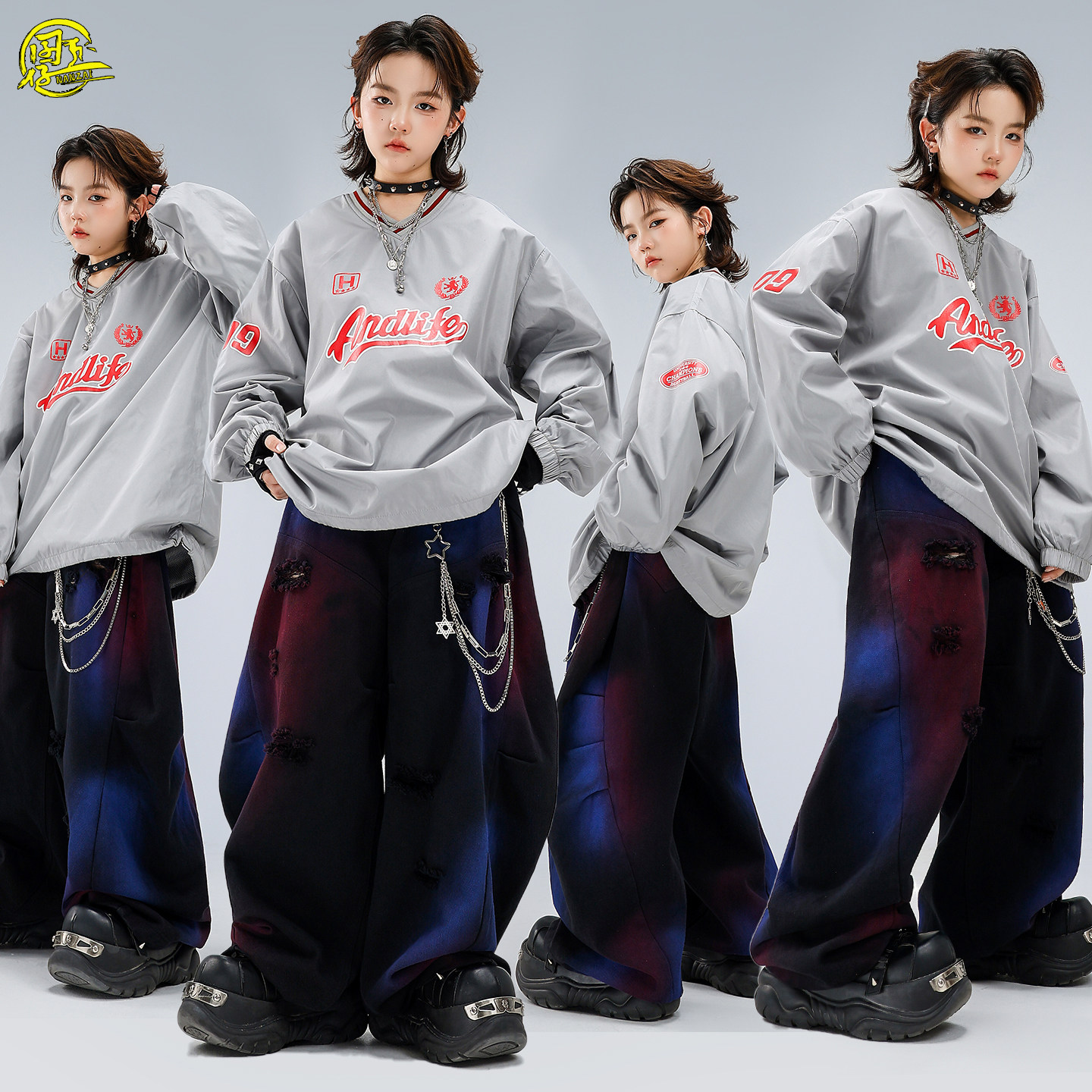 儿童嘻哈街舞服男女童美式长袖T恤hiphop舞蹈练功服架子鼓演出服,童装/婴儿装/亲子装,儿童演出服,淘宝优惠券,粉丝福利购,淘宝优惠卷