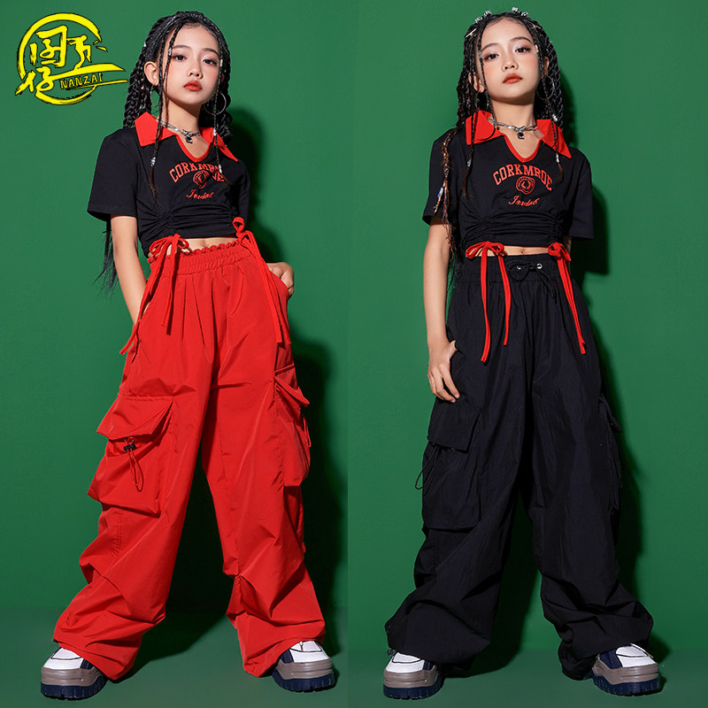 女童走秀爵士舞街舞表演服套装