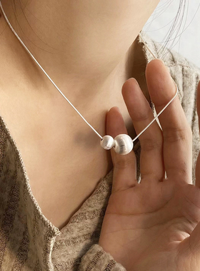 古罗珠宝银珠链蛇骨链女生