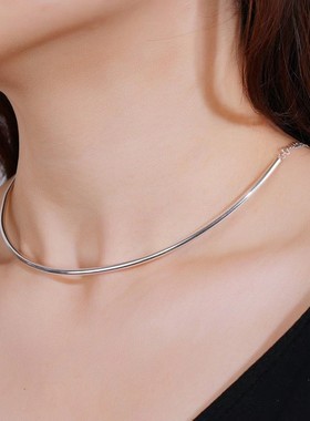 古罗珠宝银s925纯银项圈女生