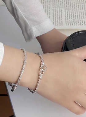 圆头扣女款通体手链s925纯银轻奢
