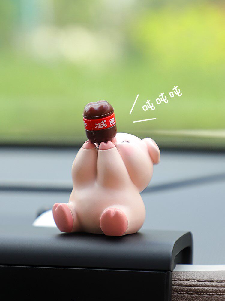 喝可乐的快乐吨吨吨猪摆件办公室桌面装饰日系治愈工位小摆件解压