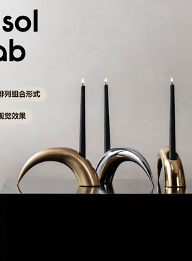 Msol目所 msol lab烛台  原创设计 铜质趣味多变牛角造型软装搭配