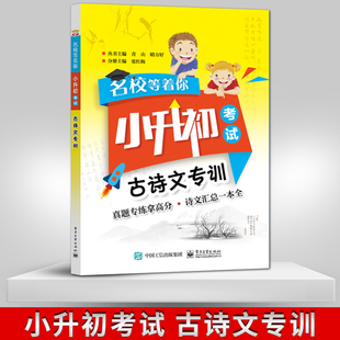 【直供】名校等着你 小升初考试 小升初语文学生必背古诗文手册 小学升初中语文专项训练古诗文阅读理解训练文言文备考策略