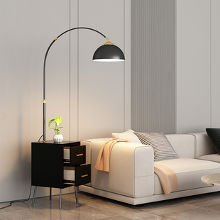 客厅钓鱼灯落地灯设计感轻奢沙发边几卧室智能床头柜一体置物台灯