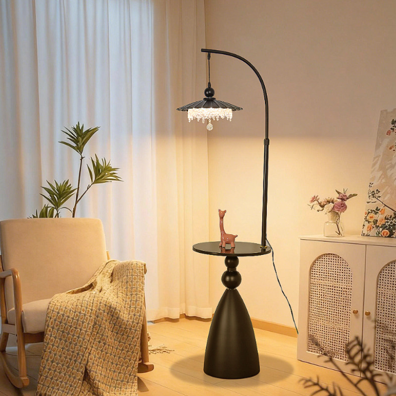 客厅沙发边落地灯法式中古茶几置物架水滴艺术卧室床头氛围感台灯