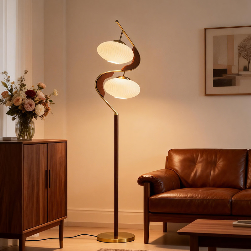 法式中古风落地客厅沙发边角实木高级感轻奢复古卧室床头氛围台灯