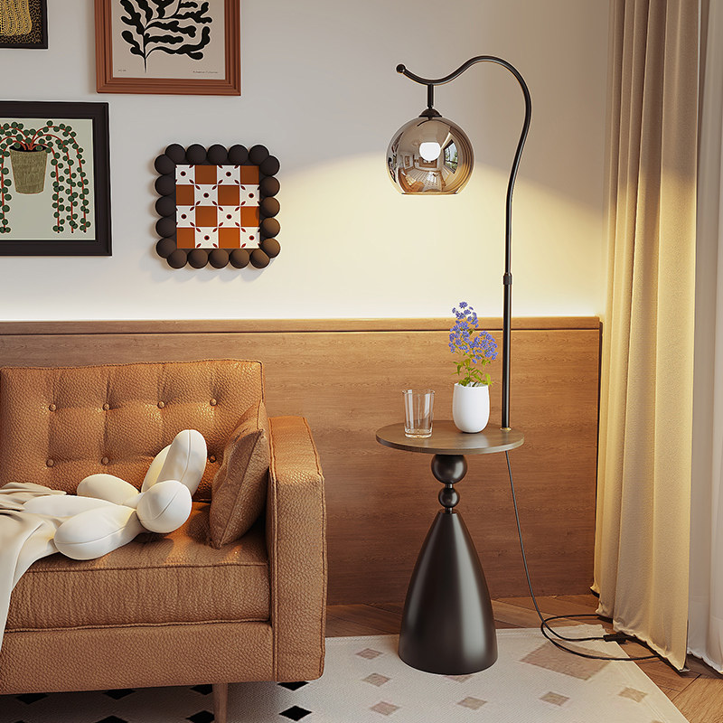 意式极简风落地灯客厅沙发边摆件现代卧室床头茶几置物氛围感台灯
