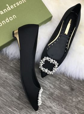 特价正品Rupert Sanderson鲁伯特·桑德森低跟尖头浅口单鞋