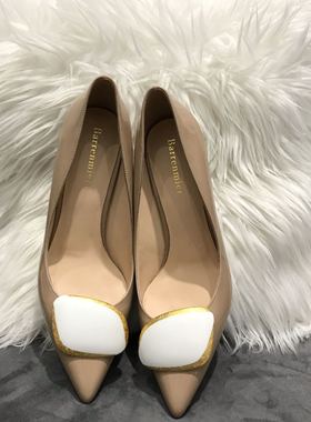 Barrenmier&rupert Sanderson春款女鞋细跟高跟拼色扣裸色春单鞋