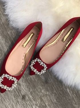 特价正品Rupert Sanderson鲁伯特·桑德森低跟尖头浅口单鞋