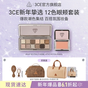 水泥大地色彩妆官方礼物女 3CE十二色眼影腮红套装 彩妆礼物