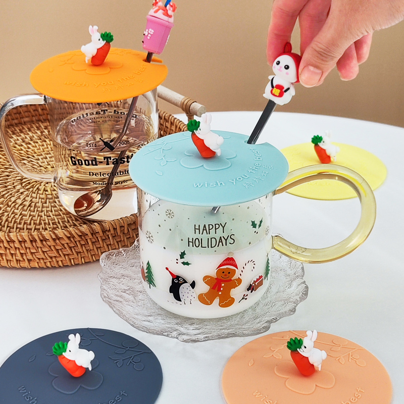 网红高颜值硅胶杯盖万能杯盖通用