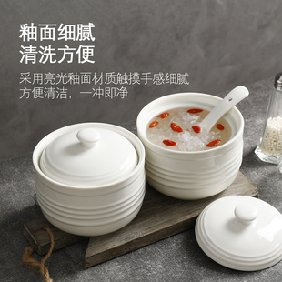 燕窝雪梨炖盅隔水炖家用陶瓷带盖炖罐汤盅一人份蒸蛋羹瓦罐炖汤盅