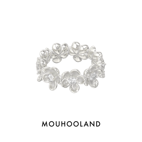 Mouhooland/暮后之地山楂花戒指情侣款食指戒925银锆石戒小众设计