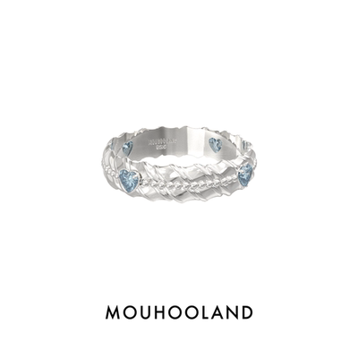 Mouhooland/暮后之地海漾之心戒指925银指环情侣款对戒小众设计