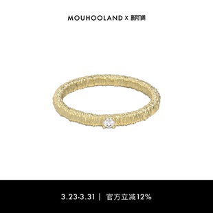 Mouhooland 暮后之地蕾丝系列蕾丝刺绣细戒原创设计感食指戒指环