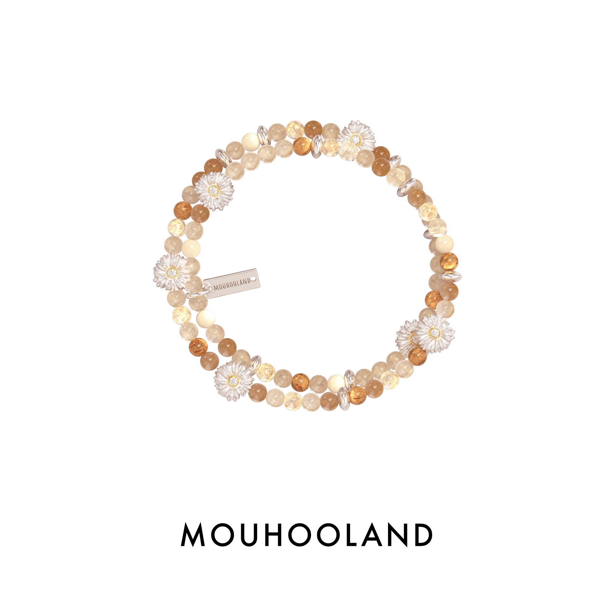 Mouhooland/暮后之地雏菊系列雏菊串珠手链情侣款小众设计手串图片