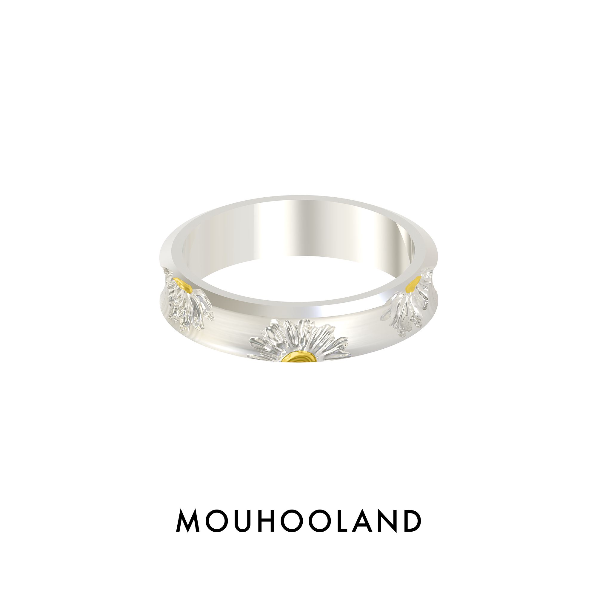 Mouhooland/暮后之地雏菊系列雏菊细戒原创设计小众品牌情侣指环图片