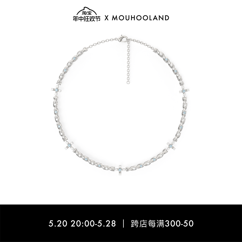 Mouhooland铜镀白金女锆石