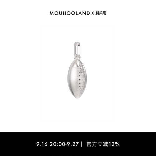mouhooland铜镀白金情侣项链