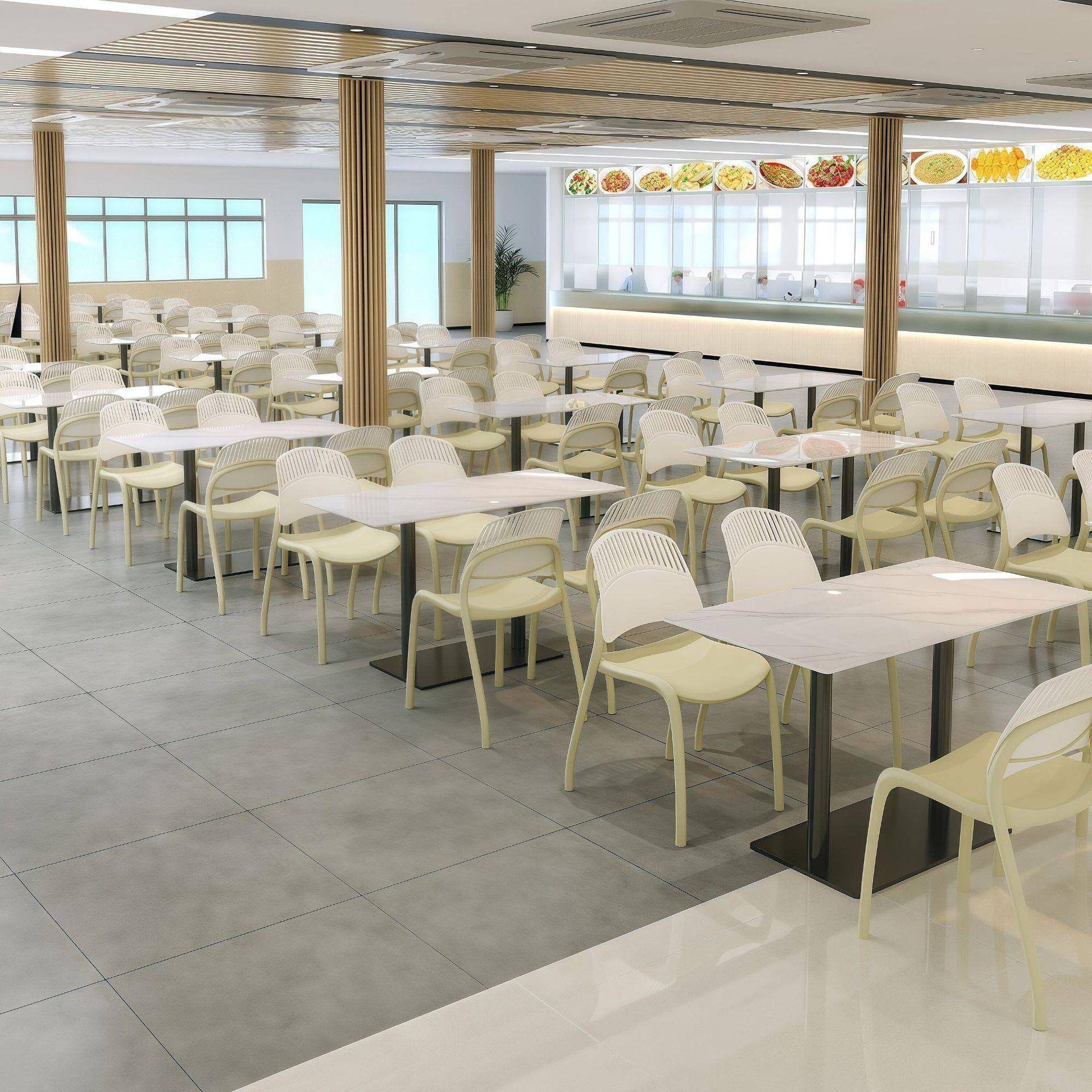 学校企业医院机关位员工食堂职工餐厅餐桌椅4人6人商用饭店定制