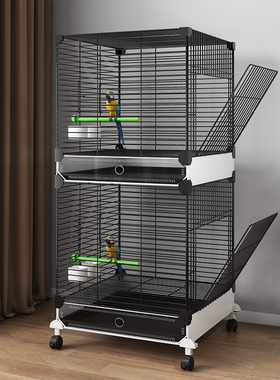 鸟笼鹦鹉笼子家用大号虎皮玄凤牡丹双层分隔笼子豪华别墅独立空间