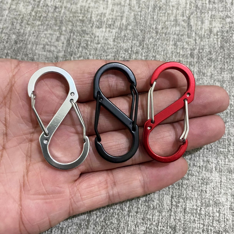 铝合金户外S形8字扣弹簧按压扣便携快挂钩八字挂扣8字型扣连接扣
