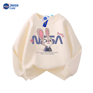 NASA童装儿童卫衣女孩秋冬款2025新款朱迪圆领加绒卡通上衣中大童
