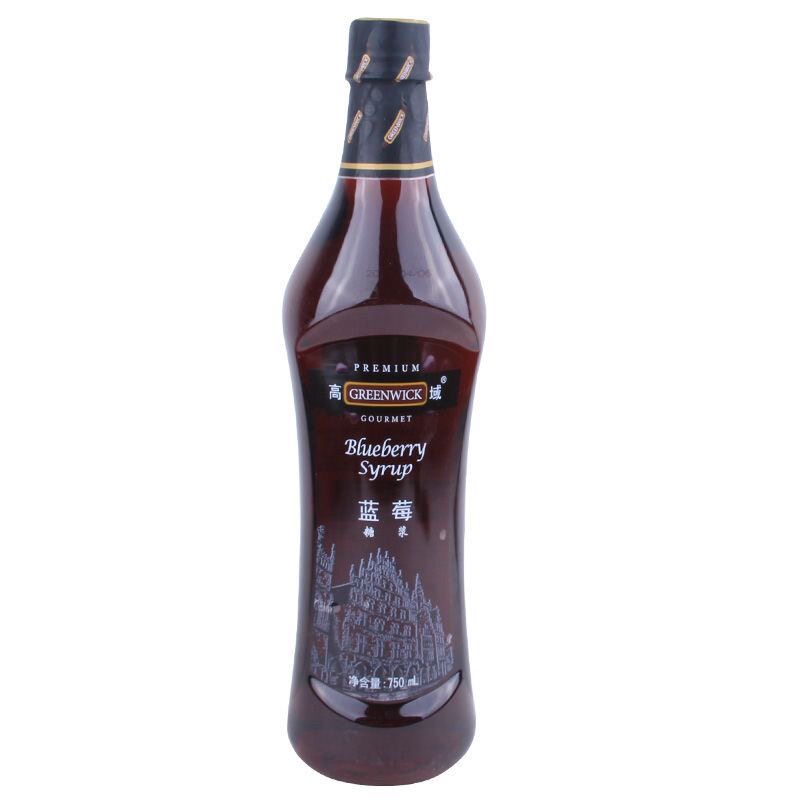 高域蓝莓糖浆750ml奶茶酒吧鸡尾酒专用调色调味糖浆