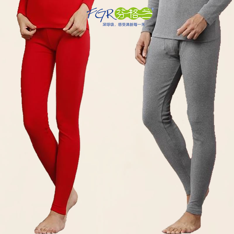 加厚纯棉秋裤芬格兰舒绒情侣磨毛