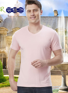 【断码清仓】芬格兰纯棉短袖T恤男女士宽松白色夏季半袖透气汗衫