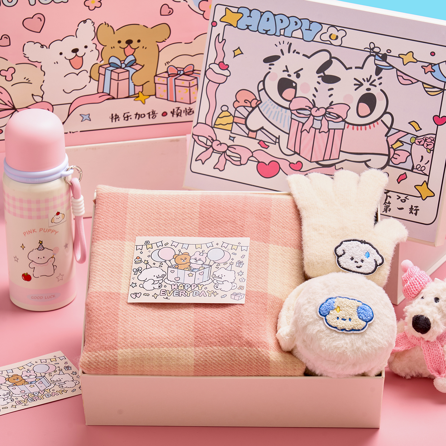 生日礼物女生围巾礼盒送闺蜜学生党入冬四件套冬天实用圣诞节礼品