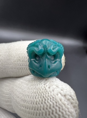 雪巴琉璃大鹏鸟顶珠腰珠，克万色系，文玩配饰，百香星月佛手金刚