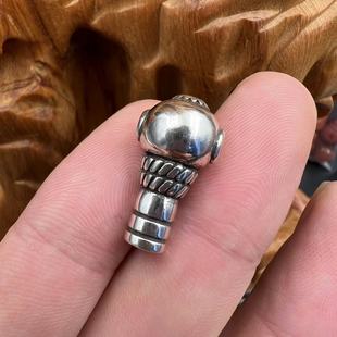 藏银大孔道潜水艇三通佛头DIY文玩配饰百香星月佛手金刚猴头核尖