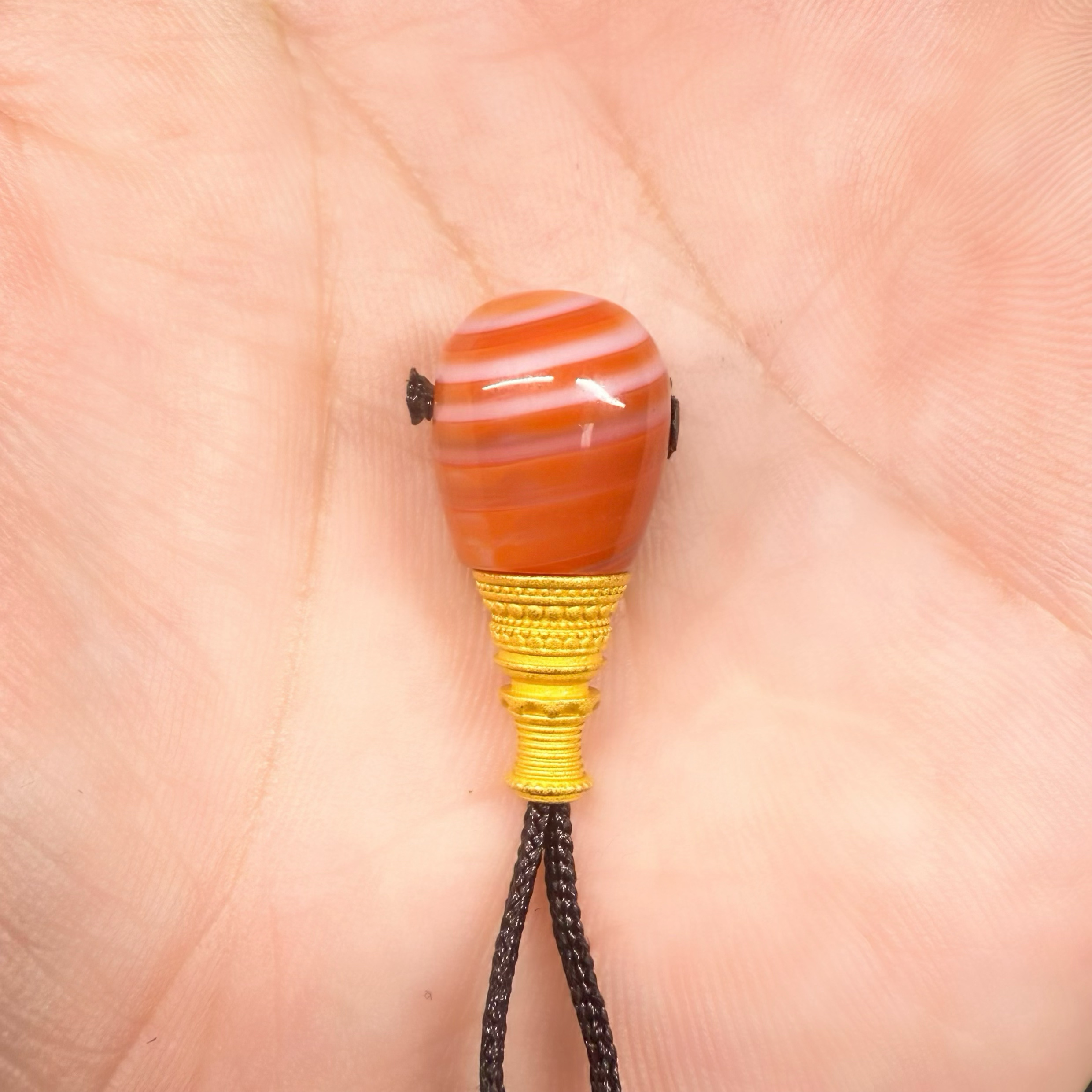 天然三文鱼缠丝玛瑙三通佛头diy文玩配饰百香星月佛手金刚猴头核