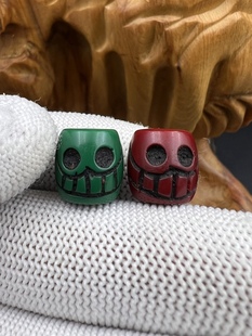 藏传老料器尸陀林欢喜之王顶珠腰珠,文玩配饰,百香星月佛手金刚