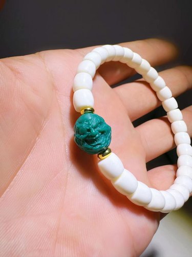 蒙料绿松石恶僧顶珠腰珠diy文玩配饰百香籽星月佛手金刚猴头核尖