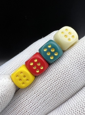 雪巴琉璃克万色系骰子六方珠顶珠腰珠，文玩配饰百香星月佛手猴头