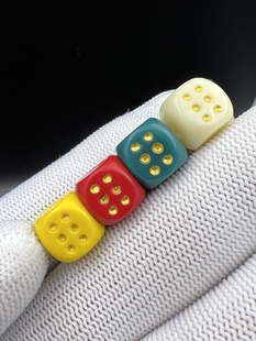 雪巴琉璃克万色系骰子六方珠顶珠腰珠，文玩配饰百香星月佛手猴头